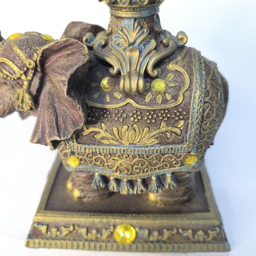 Elephant resin figurine used, candle holder base
