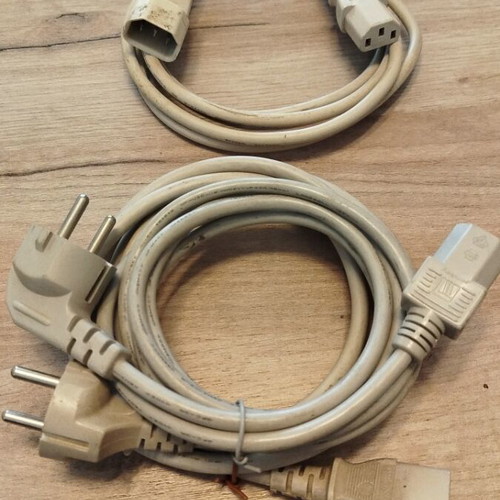 Power cables and extension used, 2 meters, set of 3 pieces