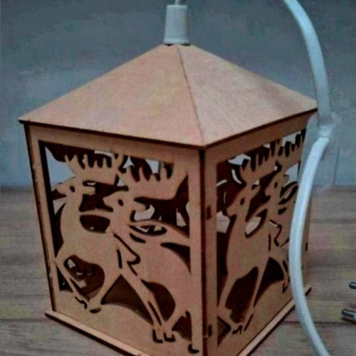 Wooden children's room pendant lamp with deer, like new