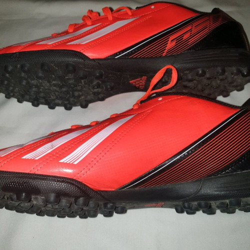 Adidas F10 Football Shoes used, size 42 2/3, red-orange indoor training