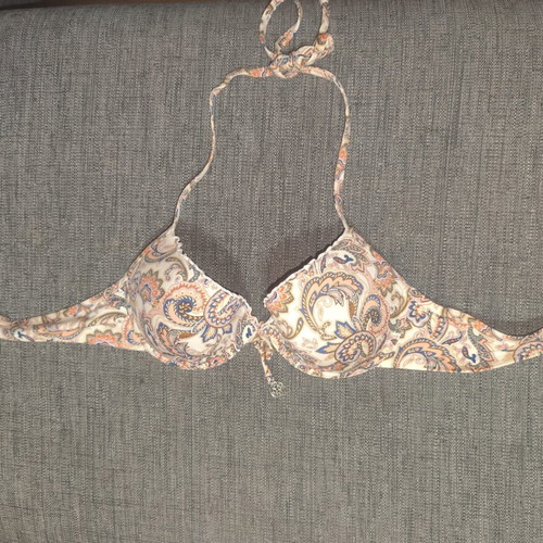 Women's Bandeau Halter Swimwear Top with Paisley Print like new, size M