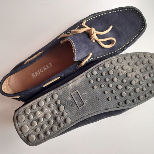 Kricket Blue Suede Moccasins Size 45 Like New