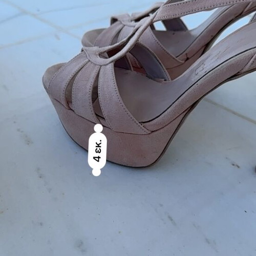 Sante high heels platform nude pink suede size 39 like new