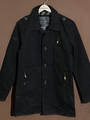 Superdry Trench Coat MS5FR132 men’s new coat size Medium black