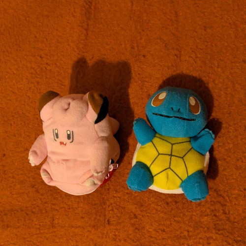 Pokemon Squirtle & Clefairy λούτρινα μεταχειρισμένα, πακέτο Tomy
