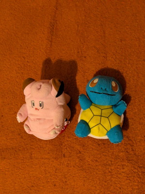 Pokemon Squirtle & Clefairy λούτρινα μεταχειρισμένα, πακέτο Tomy