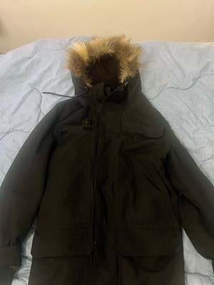 H&M Hooded Fur Parka Jacket used, black, sizes M and L