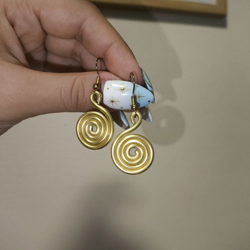 Golden Spiral Handmade Earrings made-to-order