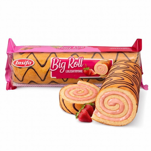 Big Roll cake roll with strawberry filling 300gr new
