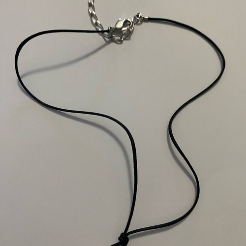 Swarovski pendant like new with leather cord and red heart with crystals