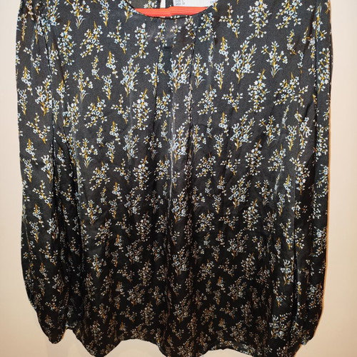 Sfera satin printed women's shirt Large used, black