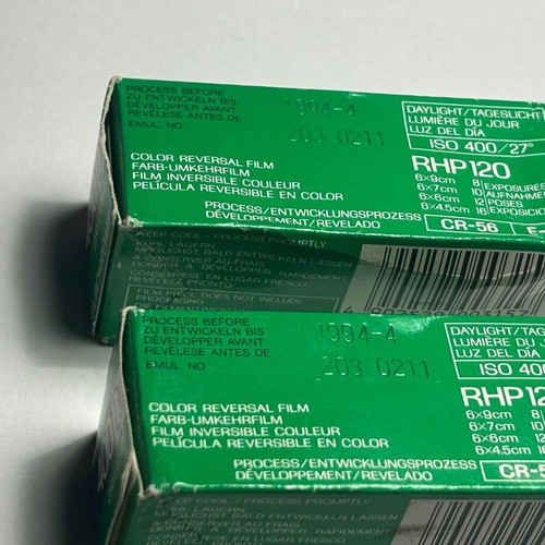 Fuji Chrome Professional 400D RHP 120 Film new, set of 2