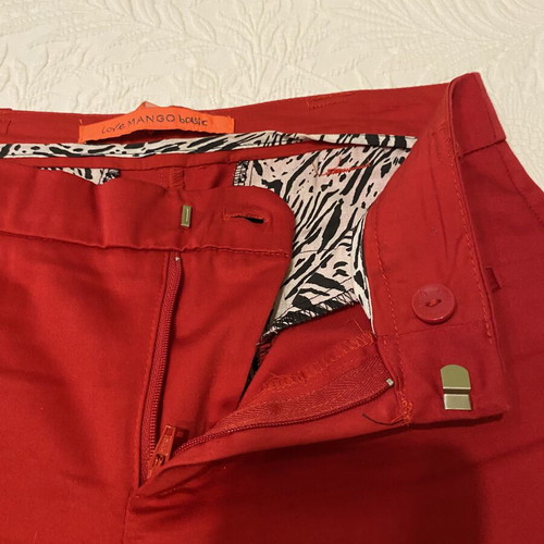 Mango slim fit pants red size XS like new