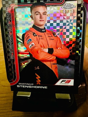 Martinius Stenshorne 2025 Topps Chrome F1 Black Checkerboard card like new