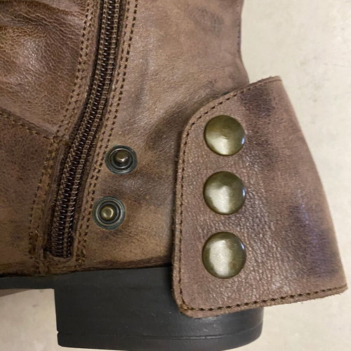 DELTA vintage-style genuine leather women's boots, brown, size 36