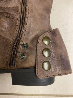 DELTA vintage-style genuine leather women's boots, brown, size 36