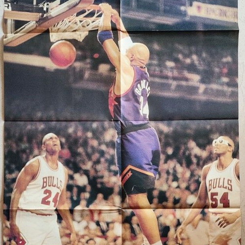 Rare double poster Michael Jordan & Charles Barkley like new