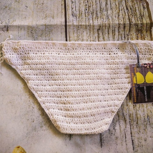 Knitted bikini bottom new, handmade, size S, white
