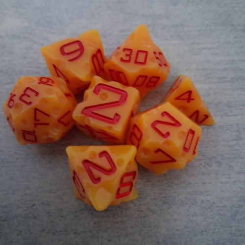 D&d cheese dice set of 7
