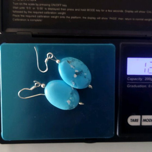 925 Turquoise Earrings new, silver with stones