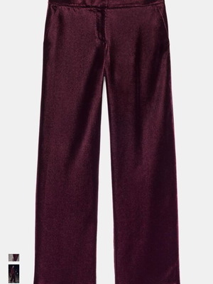 Zara velvet pants new, size M, red-purple