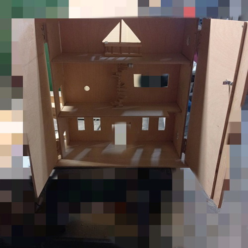 Wooden dollhouse handmade new