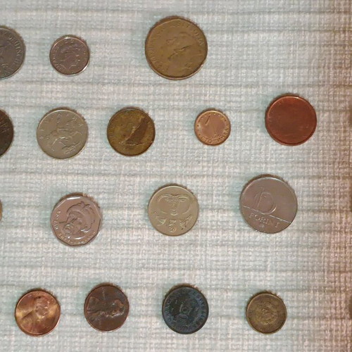 Foreign coins like new, set of 20 from 18 countries