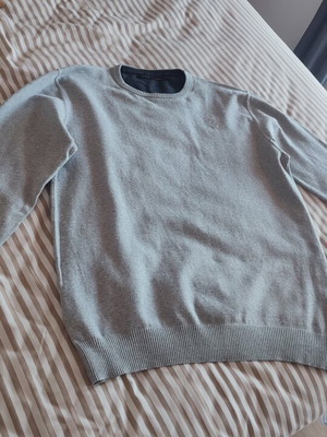 Gin tonic knitted long-sleeve sweater, gray, size M