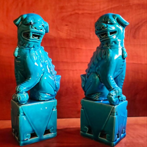Foo Dog statues like new, 20 cm, Chinese guardian lions