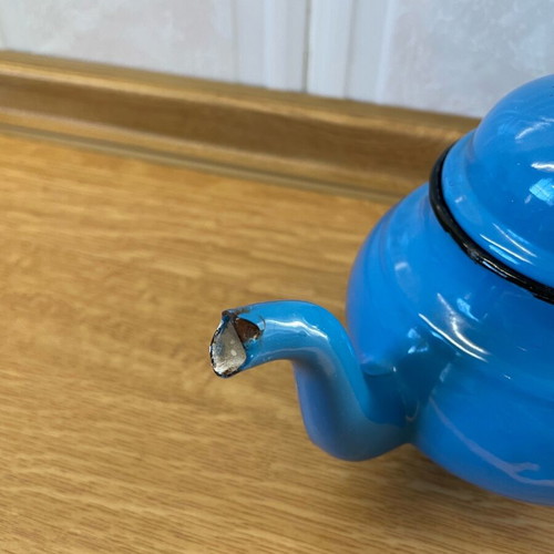 Vintage enamel teapot from Poland used
