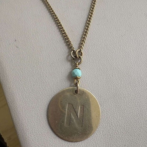 Silver 925 necklace with initial N like new