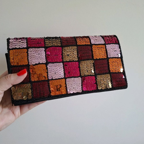 Handbag multicolor like new with sequins
