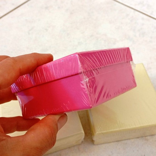 Colored packaging boxes new, set of 3, beige and fuchsia