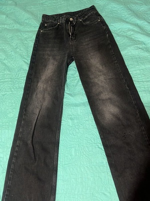 Washed Black Boyfriend Wide Leg Jeans Zara size XS like new