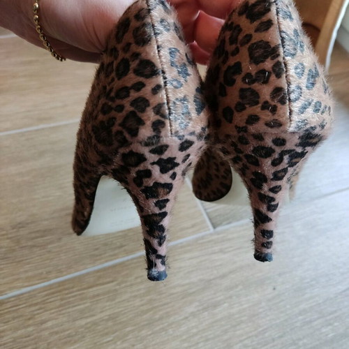 Animal print pony skin pumps used, size 37, 8 cm heel