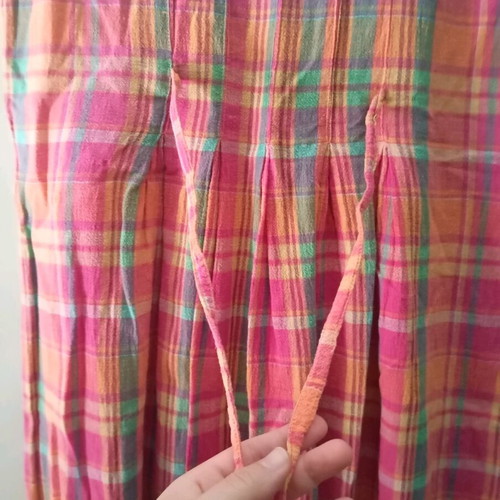 Richards dress used, 100% cotton sleeveless, pink-orange gingham