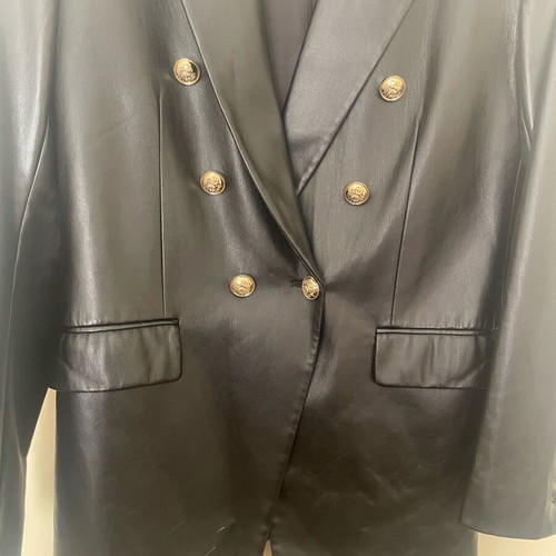 Leather jacket Zara black used, size L