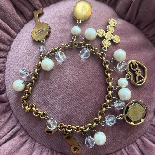 D&G vintage charm bracelet with pearls