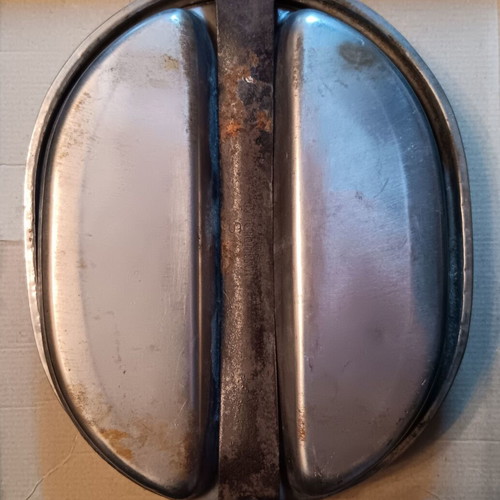 US Massillon AL & Co 1945 mess kit used, set of 2 pieces