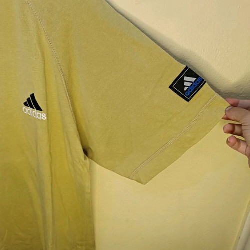 Vintage Adidas T-shirt used, beige/olive, raglan sleeves, size Small