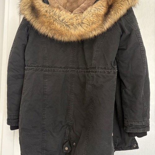 Palablu unisex jacket with removable fur and hood, black