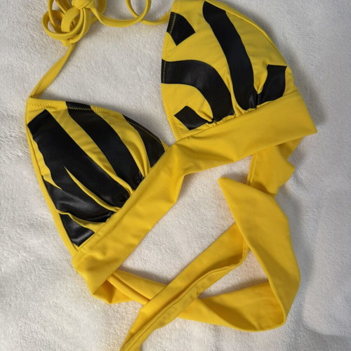 Moschino bikini top, yellow and black, size S