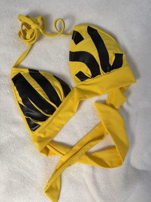 Moschino bikini top, yellow and black, size S