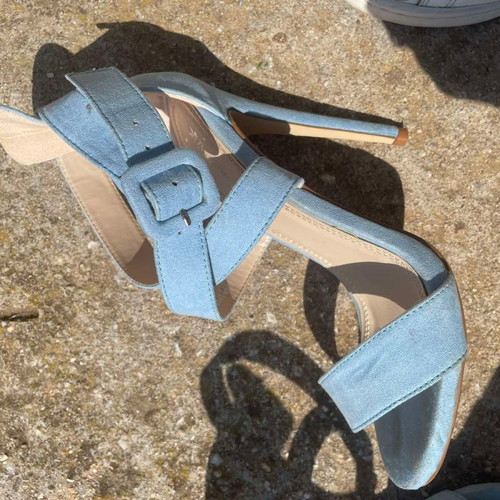 Baby blue sandals used, size 36
