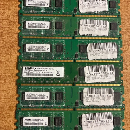 DIMMS RAM DDR2 2GB 800MHz PC6400 used memory, total 12GB