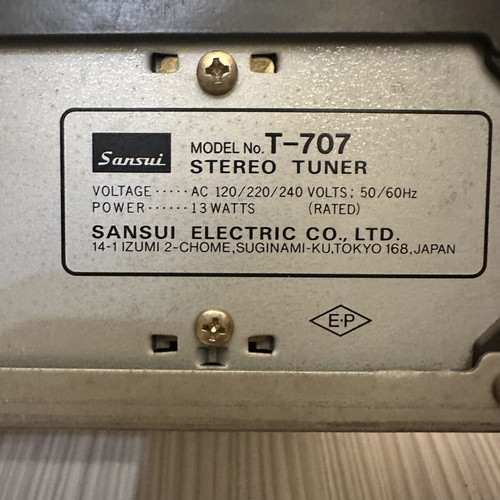 Sansui T-707 Stereo Tuner Vintage Radio Made in Japan