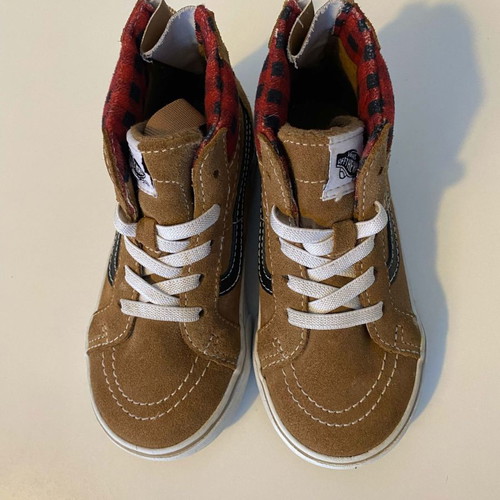 Vans kids boots used with check detail, size 25.5