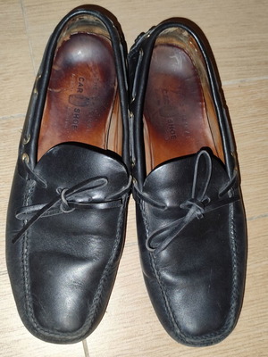 Car Shoe μαύρα δερμάτινα μοκασίνια οδήγησης μεταχειρισμένα, μέγεθος 43