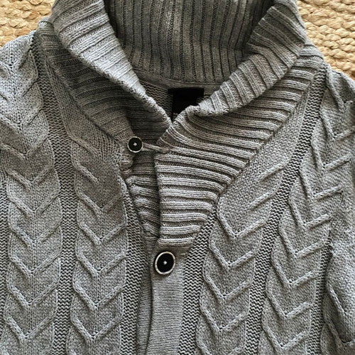 H&M Gray Woolen Long-Sleeve Men's Cardigan used, size S