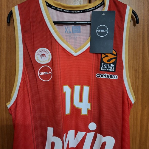 Olympiacos jersey 2024-25 season, new, Sasha Vezenkov #14, size XL